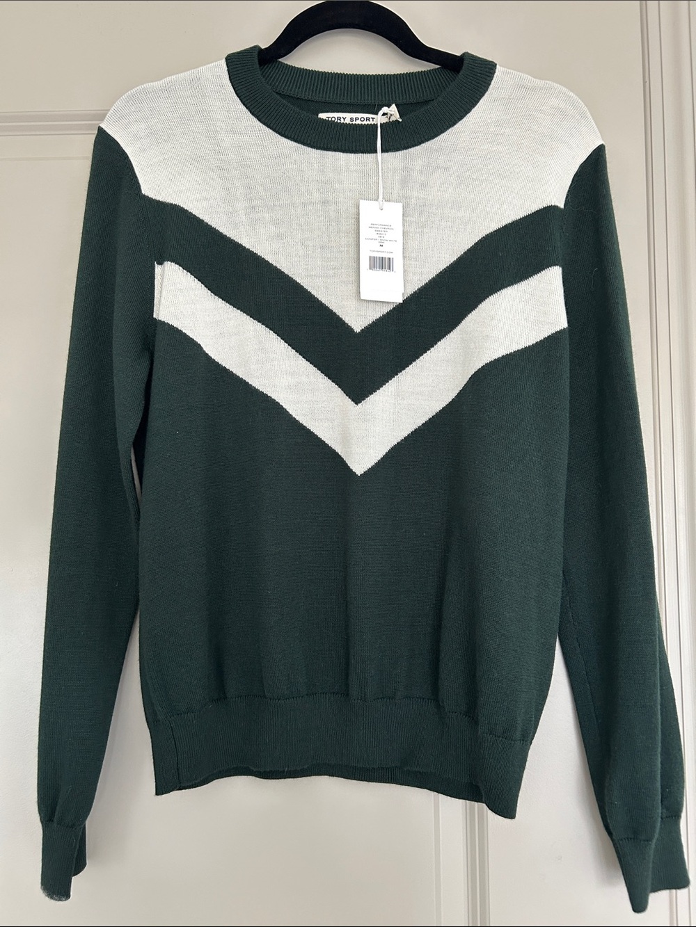 Tory Sport Performance Merino Chevron Sweater NWT Medium